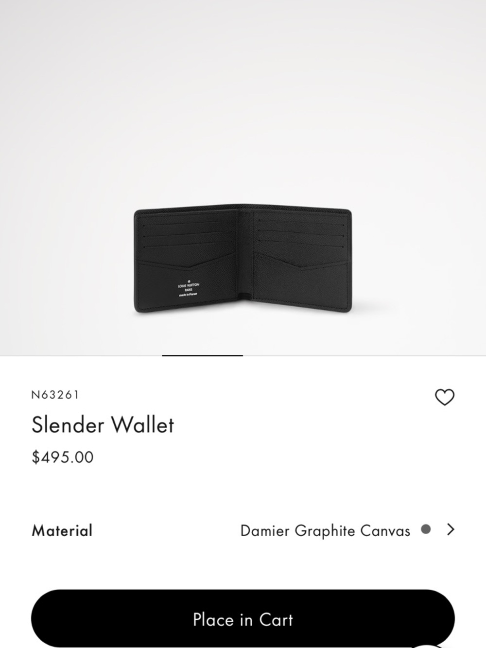 Louis Vuitton Men’s Black Damier Graphite Slender Wallet - Picture 3 of 11